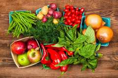 Table with Organic Vegetables Grown in Flemington Organic Farm